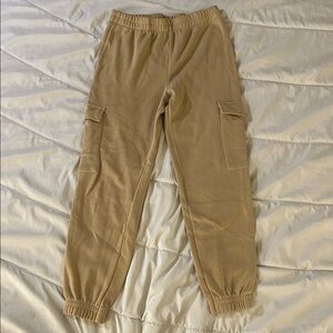 FASHION NOVA Beige Cargo Joggers